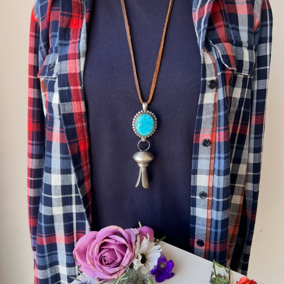Dan Dodson blossom and chunky high grade turquoise link by Maynard Garcia